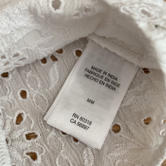 (New!!) LUCKY BRAND eyelet crop babydoll style top MED - Picture 10 of 14